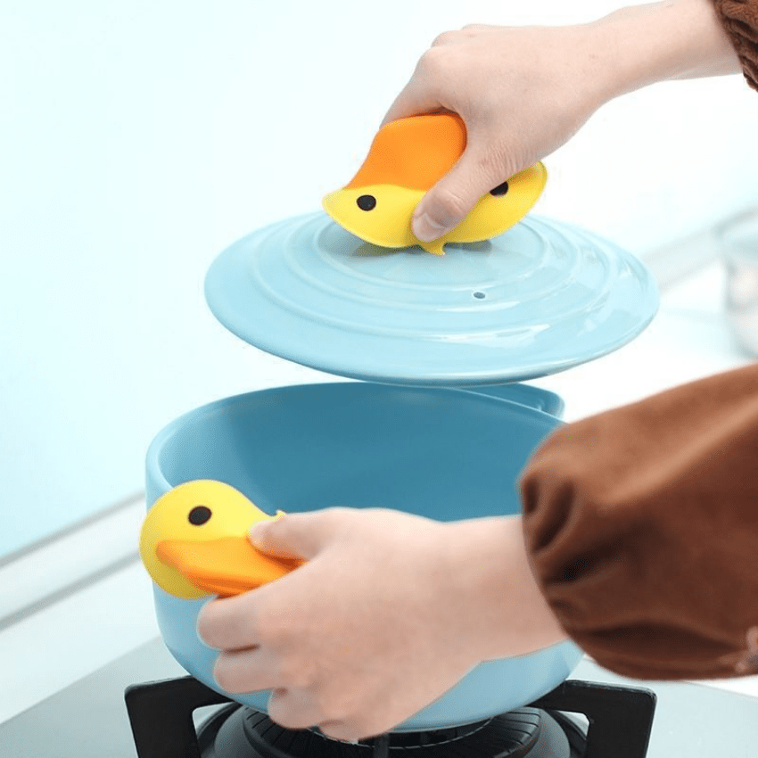 Silicone Pot Holders Cute Yellow Duck Silicone Hand Clip - Temu