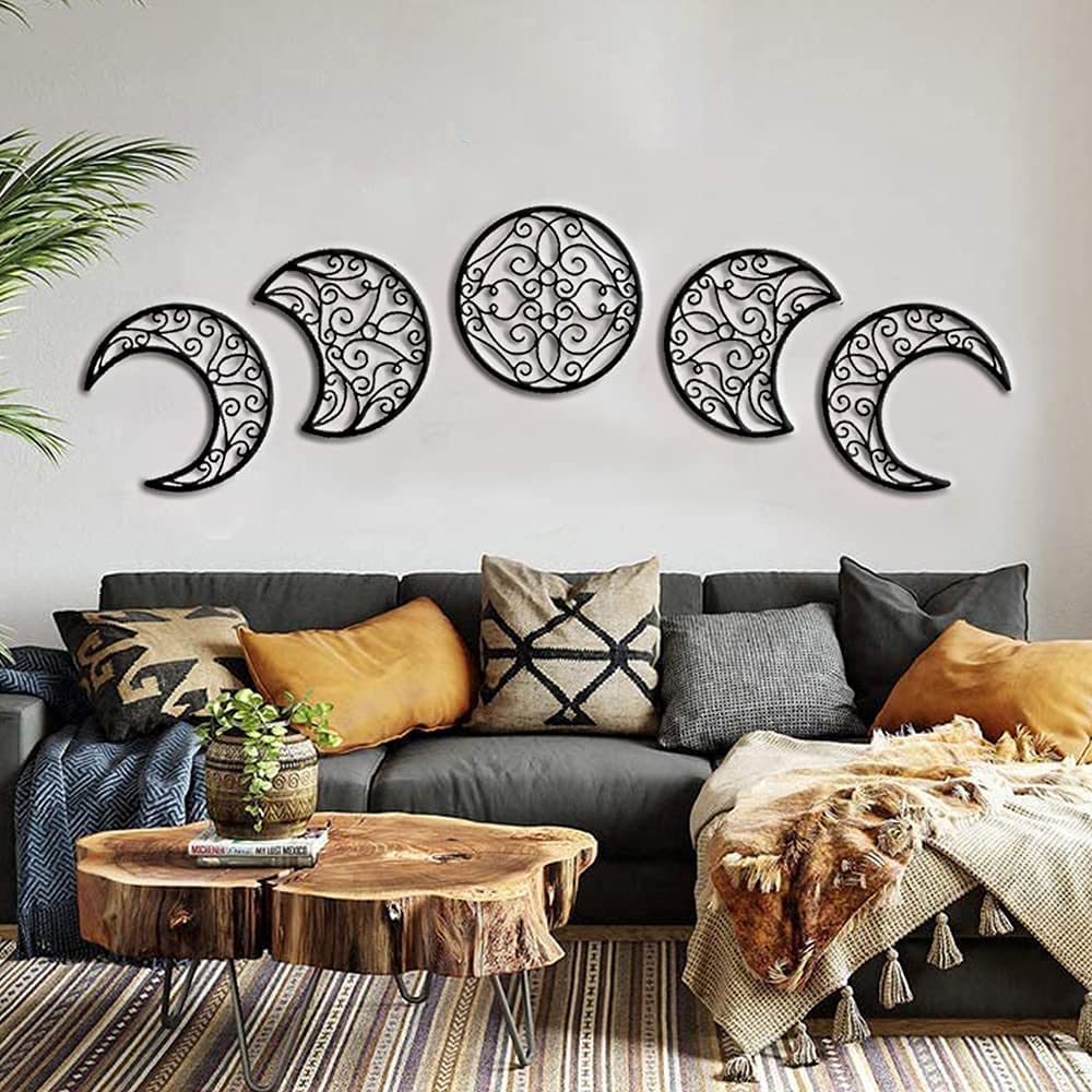 5 Pezzi Decorazione Della Luna Decorazione Della Parete, Aspetto Della Luna  Decorazione Di Arte Della Parete Legno Nordico Aspetto Della Luna Design