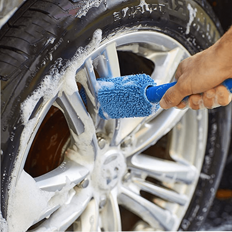 Cepillo limpiador de neumáticos para llantas de automóvil, cepillo de  limpieza de cerdas suaves, cepillo de lavado de neumáticos y liberación de