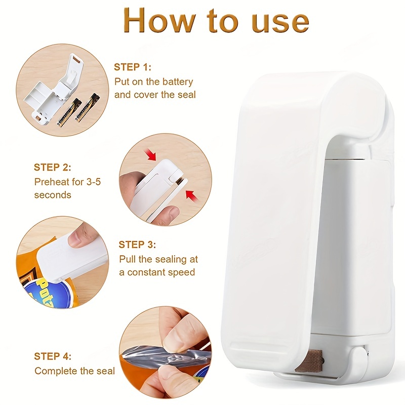 Portable Mini Heat Sealer For Food Bags Thermal Plastic Bag - Temu