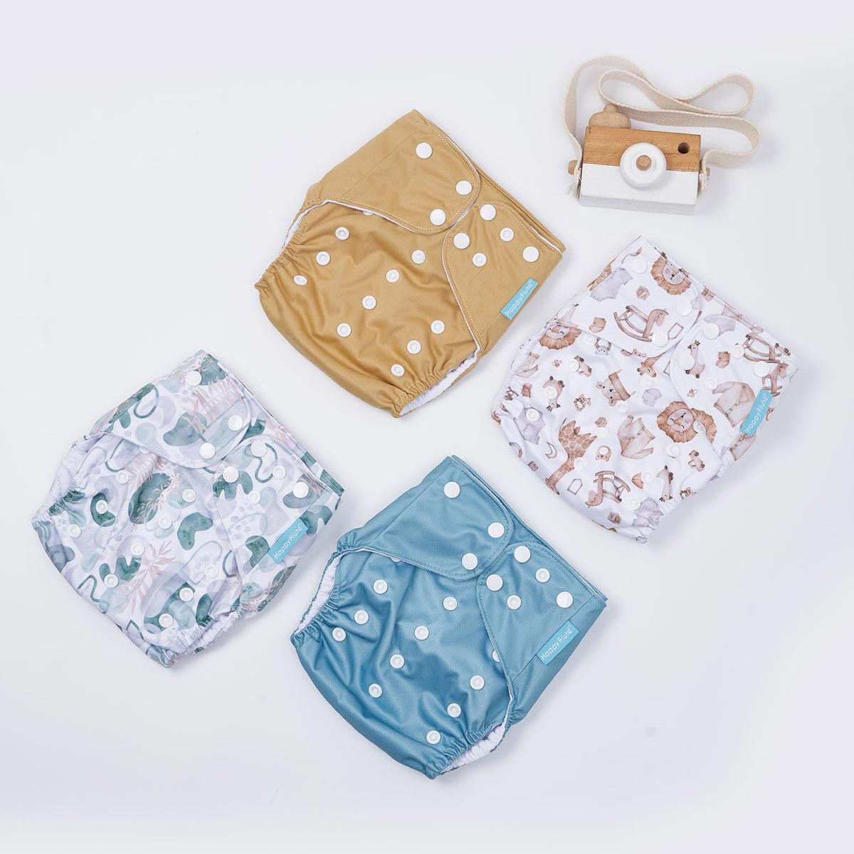 happyflute 4pcs set washable eco friendly cloth diaper covers adjustable nappy reusable cloth diapers cloth nappies for 3 15kg baby details 0