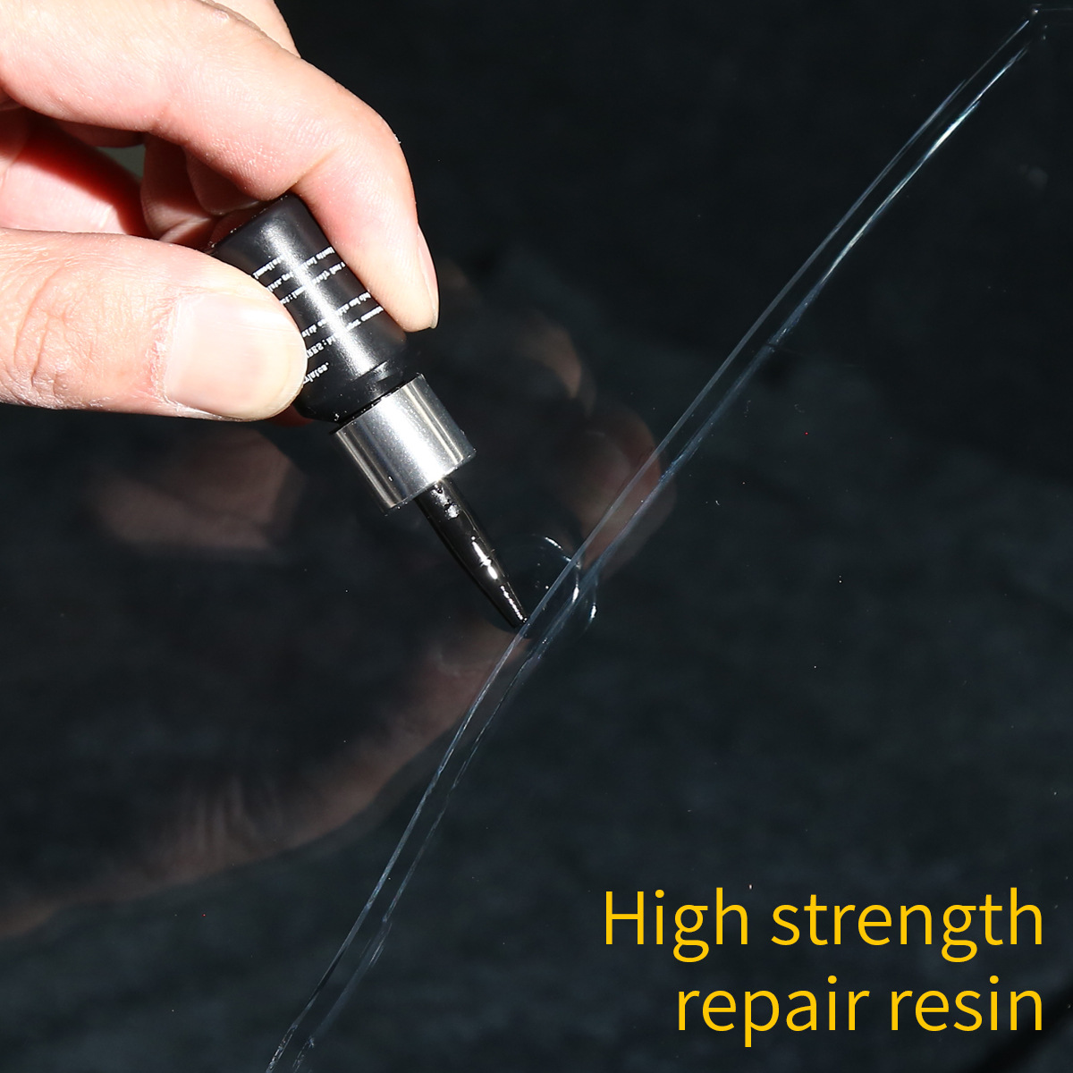 Outil de réparation de vitre automobile Réparation de fissure de pare-brise  Ensemble de trois pièces Ensemble de fluide de réparation de verre 30ml