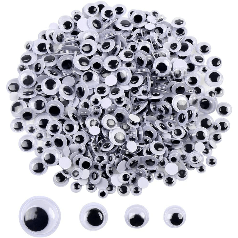 Black Wiggle Googly Eyes With Self adhesive Suitable For All - Temu