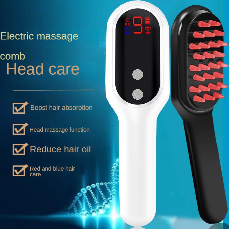 Blue Red Light Therapy Comb Hair Growth 3-level Electric Scalp Head  Massager NEW