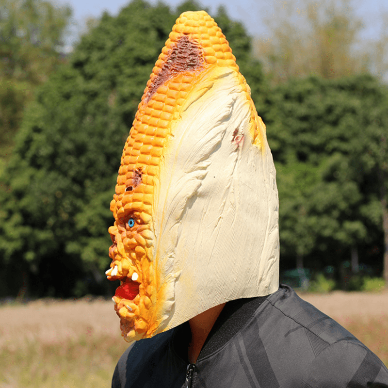 1pc Men's Novelty Halloween Mask Costume Party Latex Vegetables Head Corn  Mask, Full Face Mask Halloween Costume Props Decoration