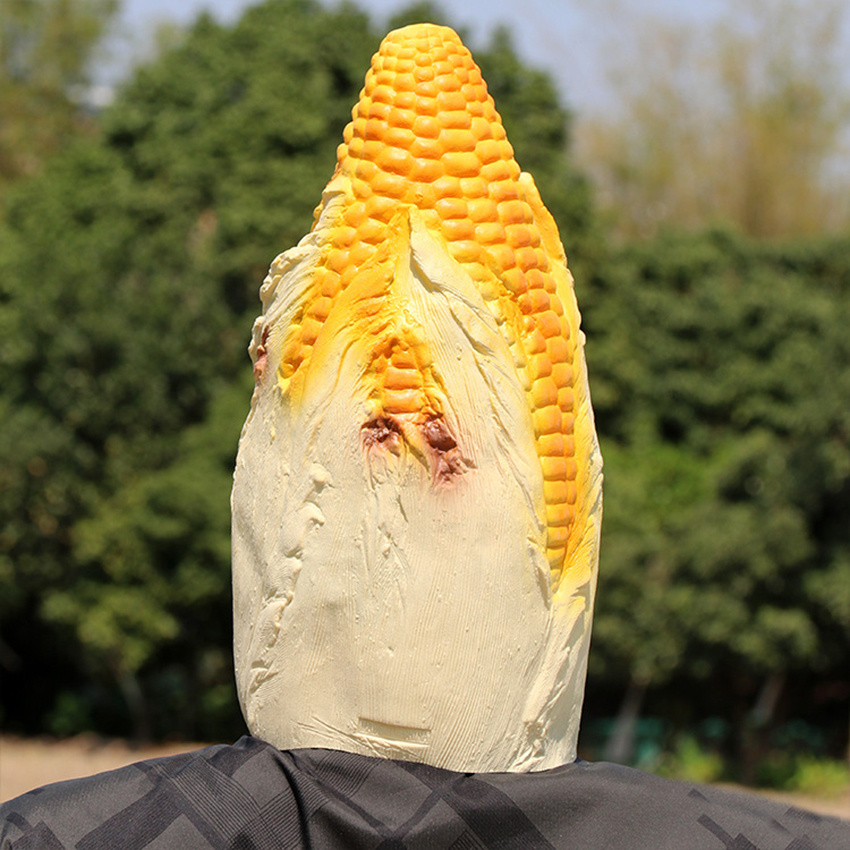 1pc Men's Novelty Halloween Mask Costume Party Latex Vegetables Head Corn  Mask, Full Face Mask Halloween Costume Props Decoration