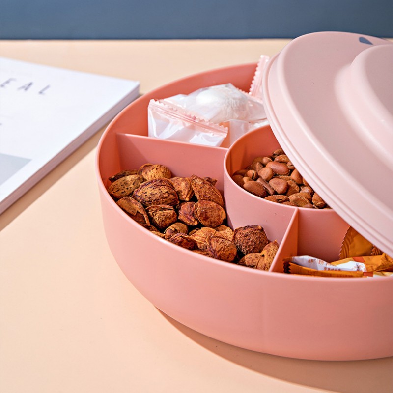 Snack Container Tray Divided Candy Dishes With Lid Dried Fruits Storage Box