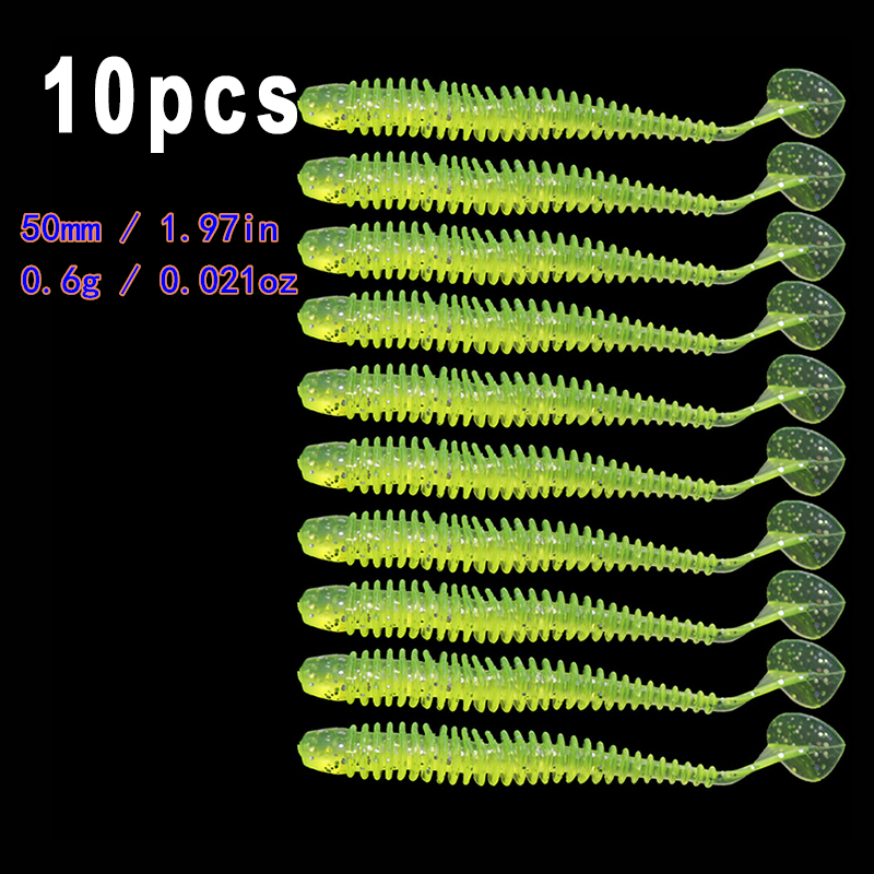 Leurres Souples Pêche – Lot De 50 Vers Artificiels, Brillants, Pour Truite, Crappie, Multi-couleurs