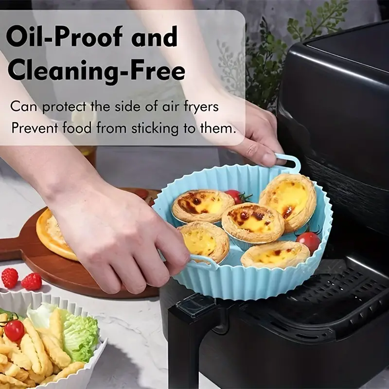 Reusable Air Fryer Silicone Liners - Heat Resistant, Easy To Clean, Square  Basket - Perfect Air Fryer Oven Accessories For Healthy Cooking - Temu