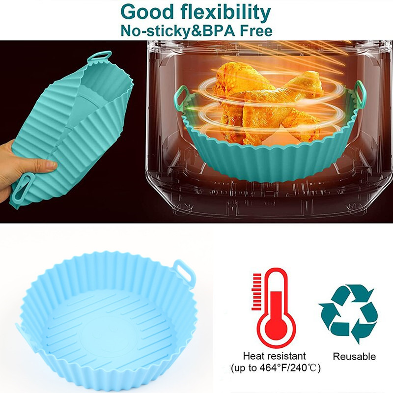 1 Pack Silicone Air Fryer Liner, Reusable Air Fryer Silicone Basket,Heat  Resistant Easy Cleaning Air fryers Silicone Pot ,for Air fryer Oven  Accessories