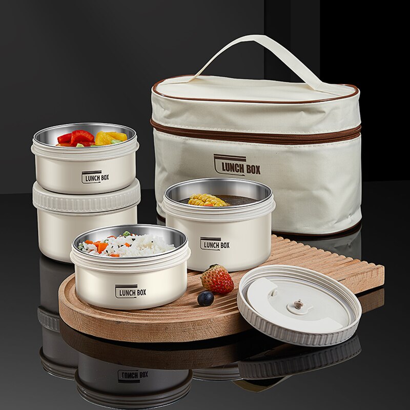 Stainless Steel Thermal Lunch Box For Office Workers, Rectangle