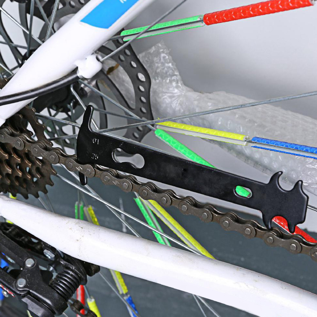 Medidor de cadenas de bicicleta, herramienta de indicador de desgaste,  aleación de aluminio, multifuncional, bicicleta de