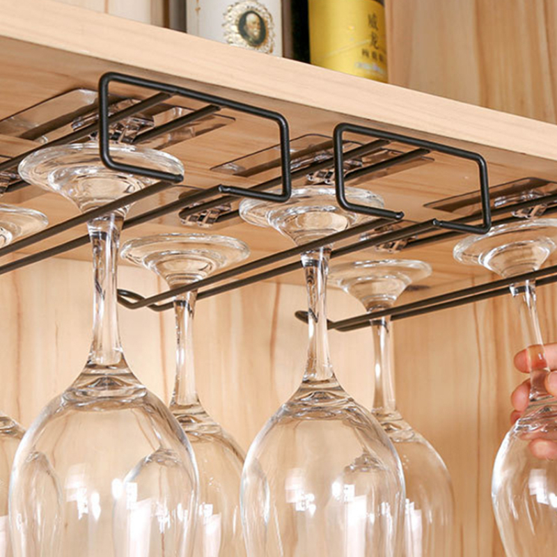 Wine Glass Holder Under Shelf, Metal Goblet Upside-down Rack, Hanging Stemware  Rack, Metal Wine Glasses Hanger For Cabinet Kitchen Bar Decor, Wine Glass  Storage Holder, Kitchen Accessories - Temu