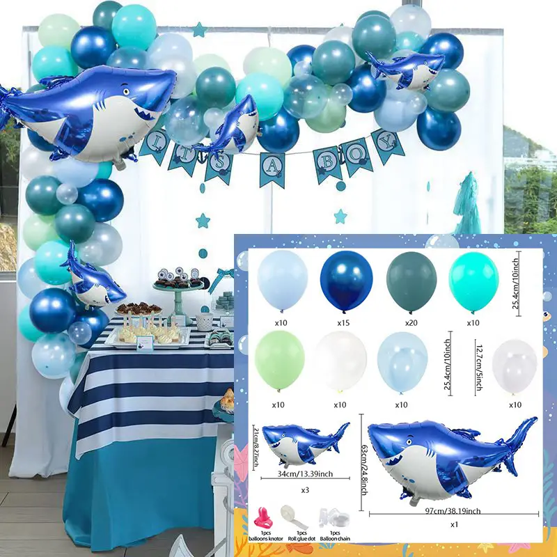 Ocean Theme Birthday Balloon Decoration Crab Shark Balloon - Temu