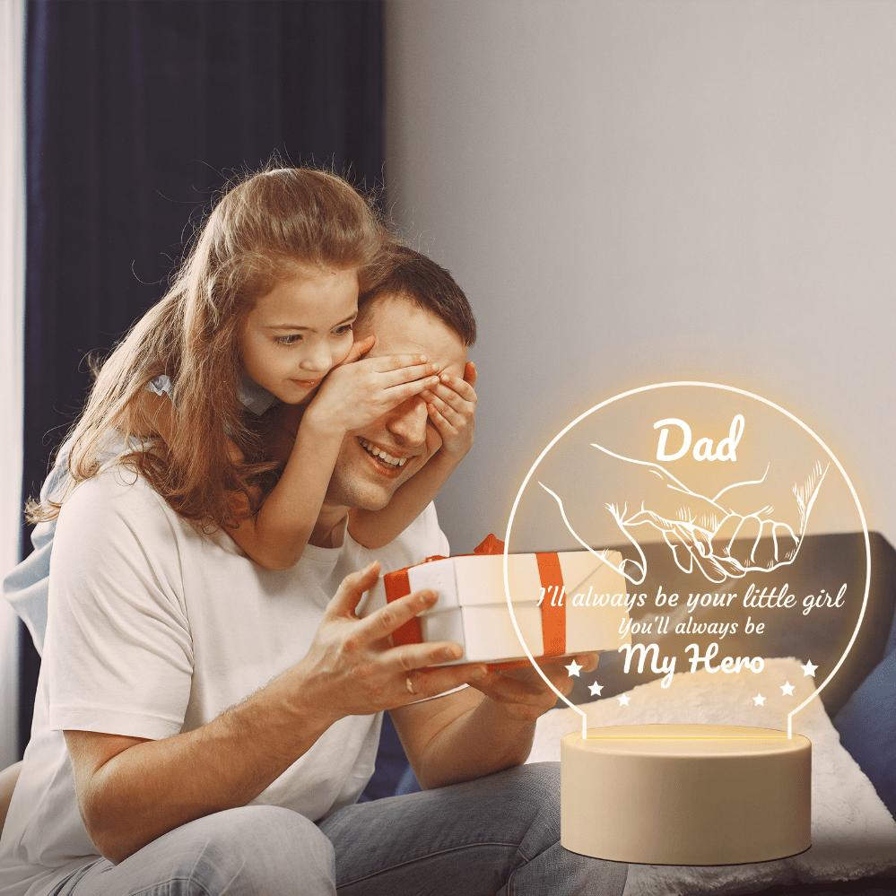 Night Light - To My Dad You Are A Superhero, Custom Photo Dad Night Light,  Gift For Father Stepdad Bonus Dad Birthday