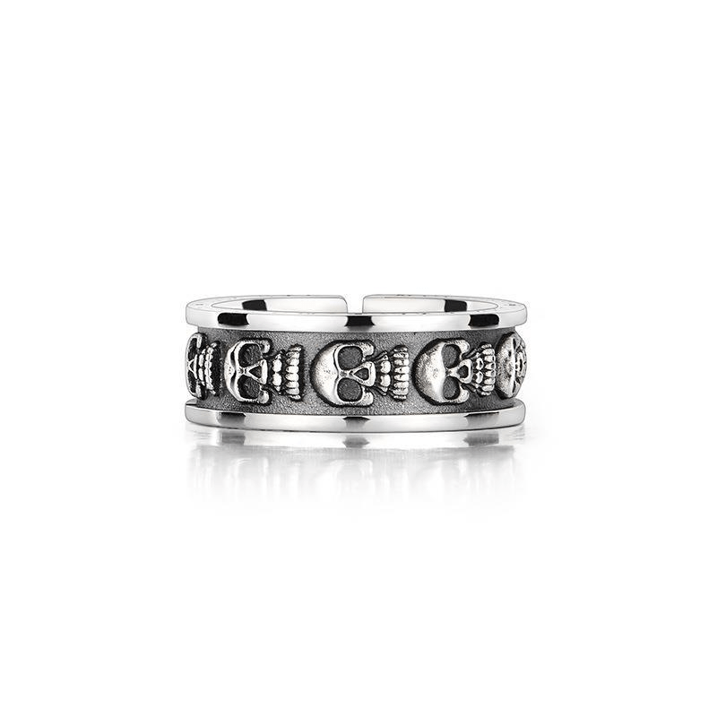 Men's Retro Skeleton Ring Adjustable Opening Couple Ring