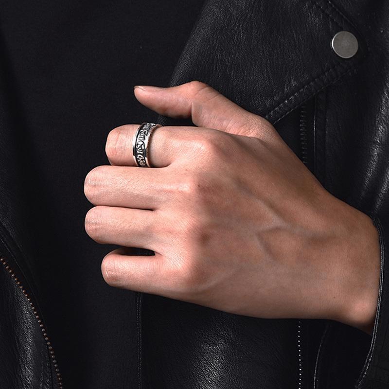 Men's Retro Skeleton Ring Adjustable Opening Couple Ring