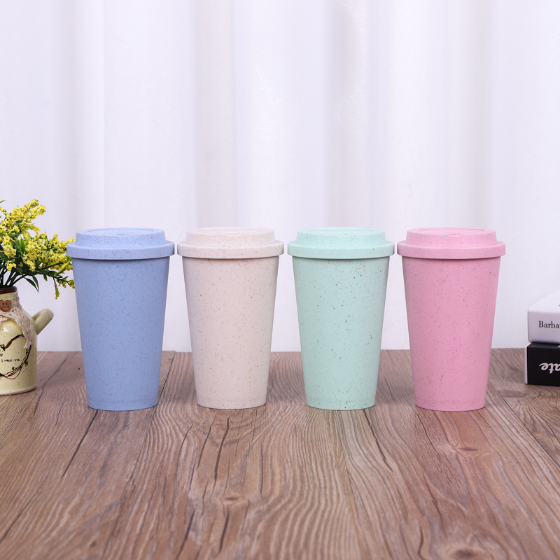 Ceramic Coffee Cup, Double Layer Leak Proof Folding Lid Ceramic