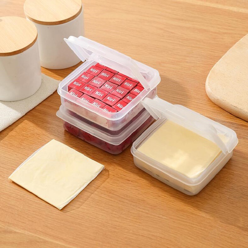1pc Home Use Sealing Cheese Slices Divider Box / Butter Storage Container /  Flip Cover Onions, Ginger, Garlic, Fruit Food Fresh-keeping Box