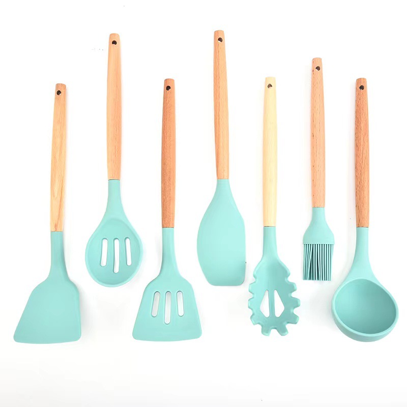 Premium Silicone Kitchen Utensils With Wooden Handles - Temu