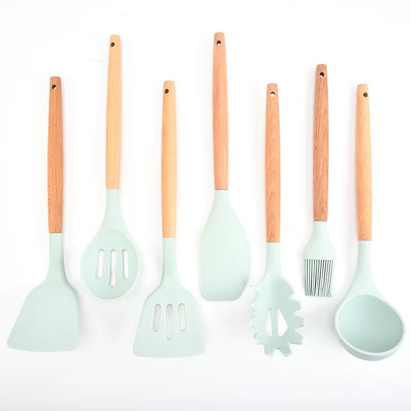 10-Piece Silicone Cooking Set Red- Spoons, Turners, Spatula & 1 Ladle Etc -  Heat Resistant Kitchen Utensils - Easy to Clean 