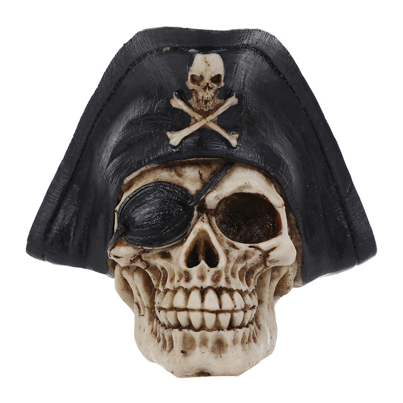 A/R Statue de crâne humain en résine - Décoration d'Halloween