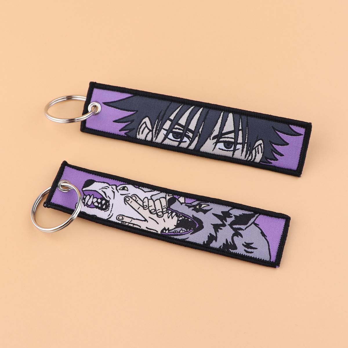Mamarmot 2 Pack Anime Keychain Embroidered Key Jet Tag Backpack Tag Tail  Car Key Ring Holder Key Fobs Keyring (Anime-1) at Amazon Men's Clothing  store