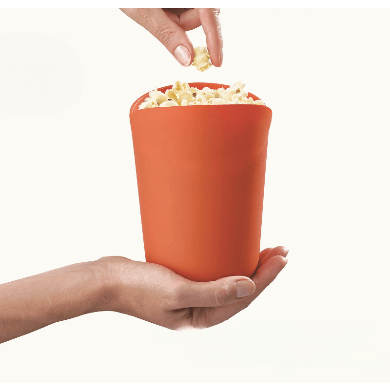 Popcorn Bucket Popcorn Microwave Foldable Red Silicone High