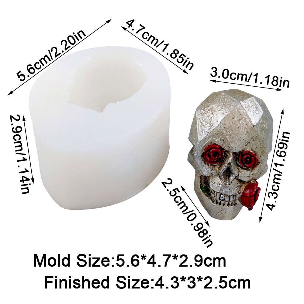 3D Head Skull Silicone Mold, Candle Plaster Silicone Mold, Cake Mold,  Chocolate Mold, Decoration Tools 