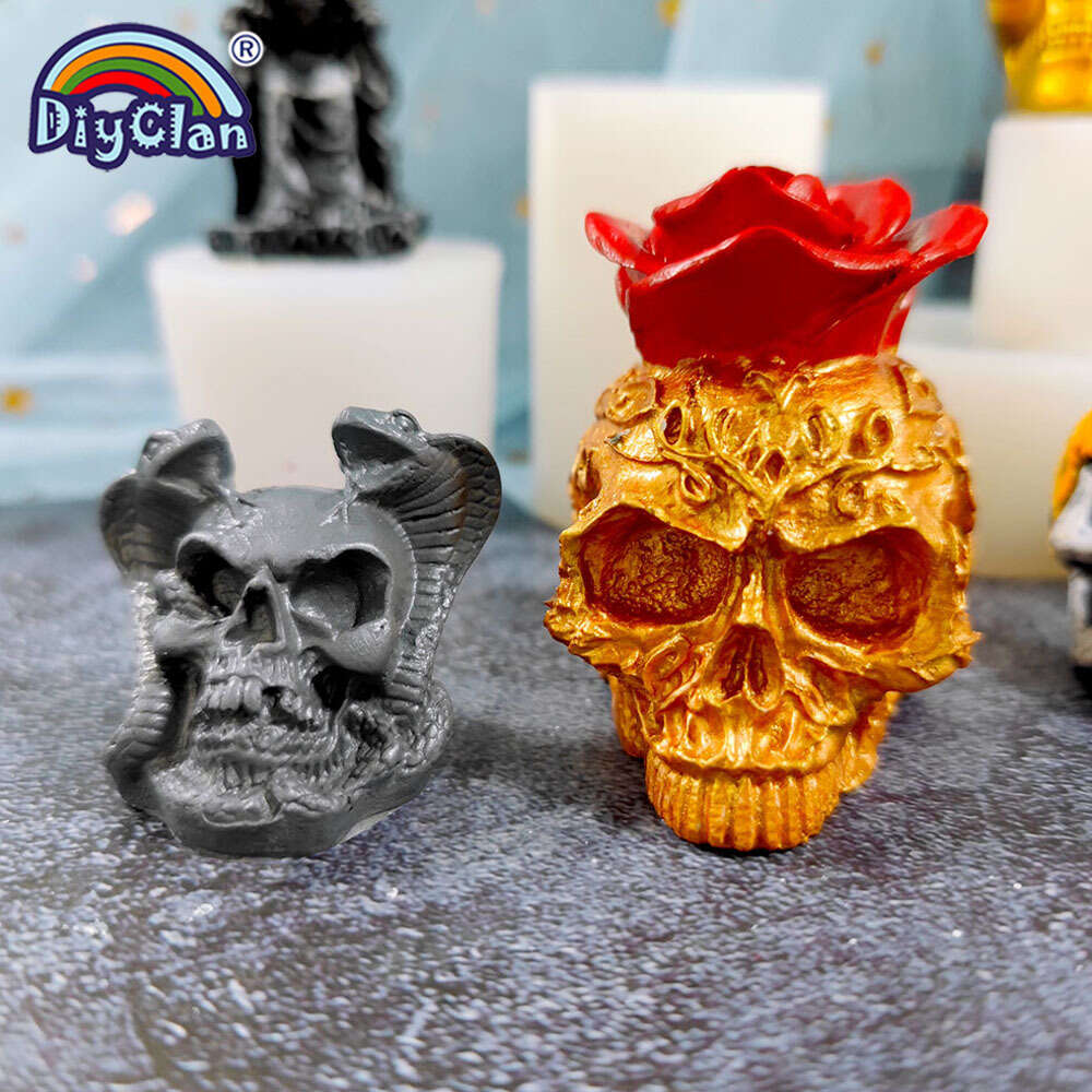 3D Skull Silicone Mold, Candle Plaster Silicone Mold, Cake Mold, Chocolate  Mold, Decoration Tools 