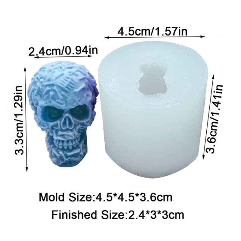 3D Head Skull Silicone Mold, Candle Plaster Silicone Mold, Cake Mold,  Chocolate Mold, Decoration Tools 