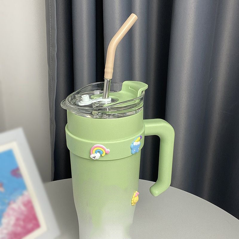 Stainless Steel Straw Cup Thermocooler Vacuum Flask - Temu