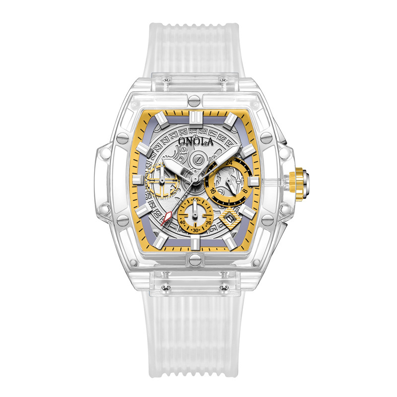 Onola Transparent Shell Square Popular Watch Fashion Glow Youth