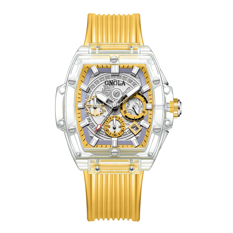 Onola Transparent Shell Square Popular Watch Fashion Glow