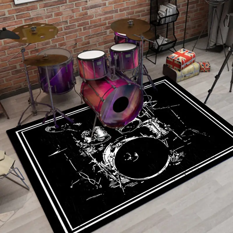 Music Room Drum Rug Electric Piano Rectangular Carpet Living - Temu