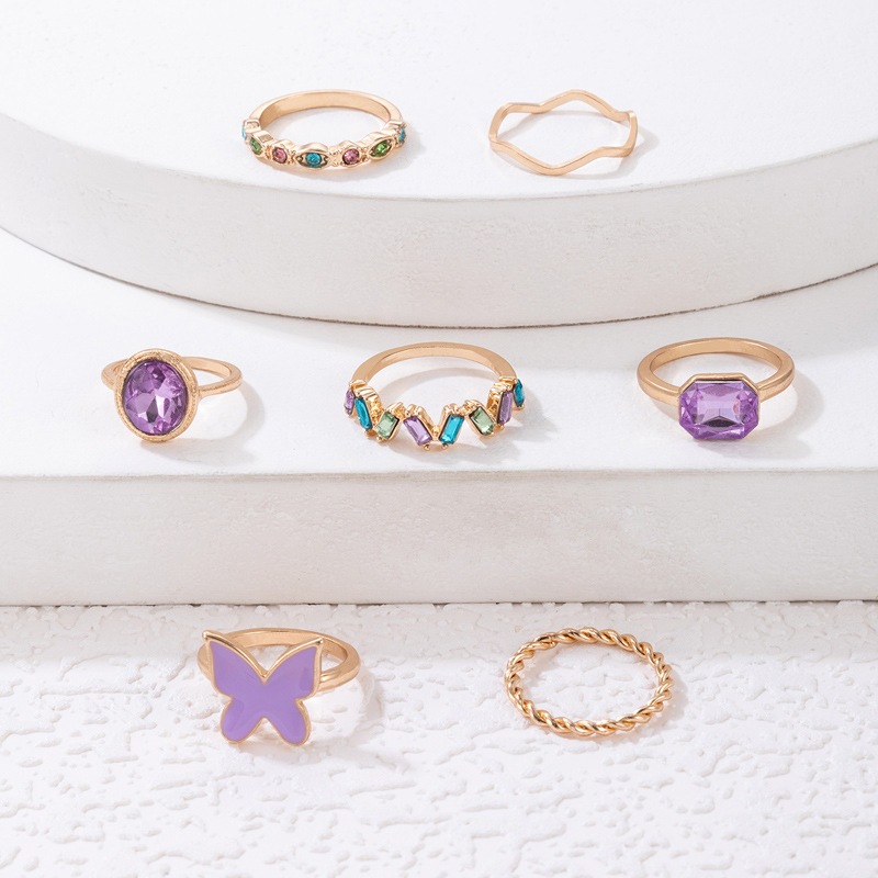 Conjunto de Joyería de Anillos para Mujeres, 20 piezas por Lote - Diseños Variados y Elegantes con Pedrería de Mariposa y Serpiente