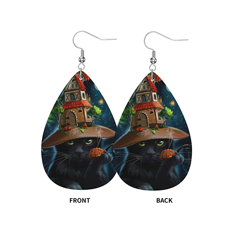 Women's Cute Magic Cat Halloween Dangle Earrings