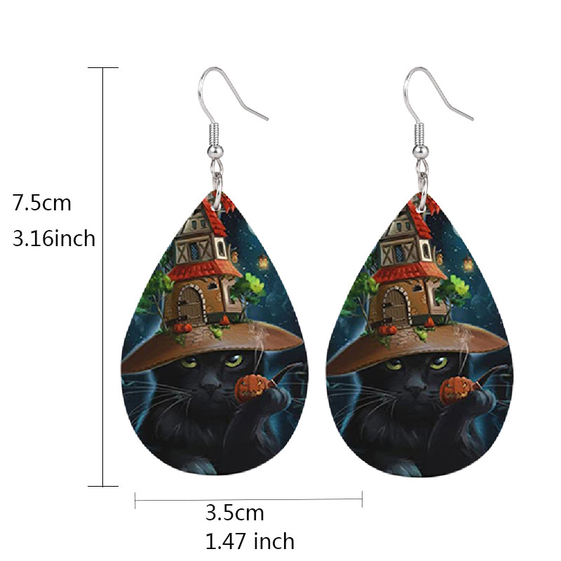 Women's Cute Magic Cat Halloween Dangle Earrings