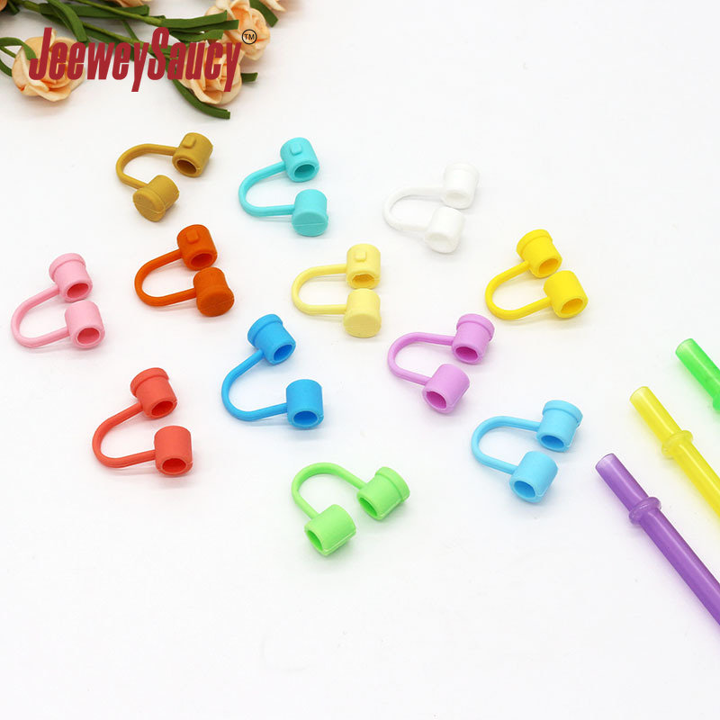 24 Pieces Straw Covers Cap Silicone Straw Tips Cover Reusable Drinking Straw  Tip