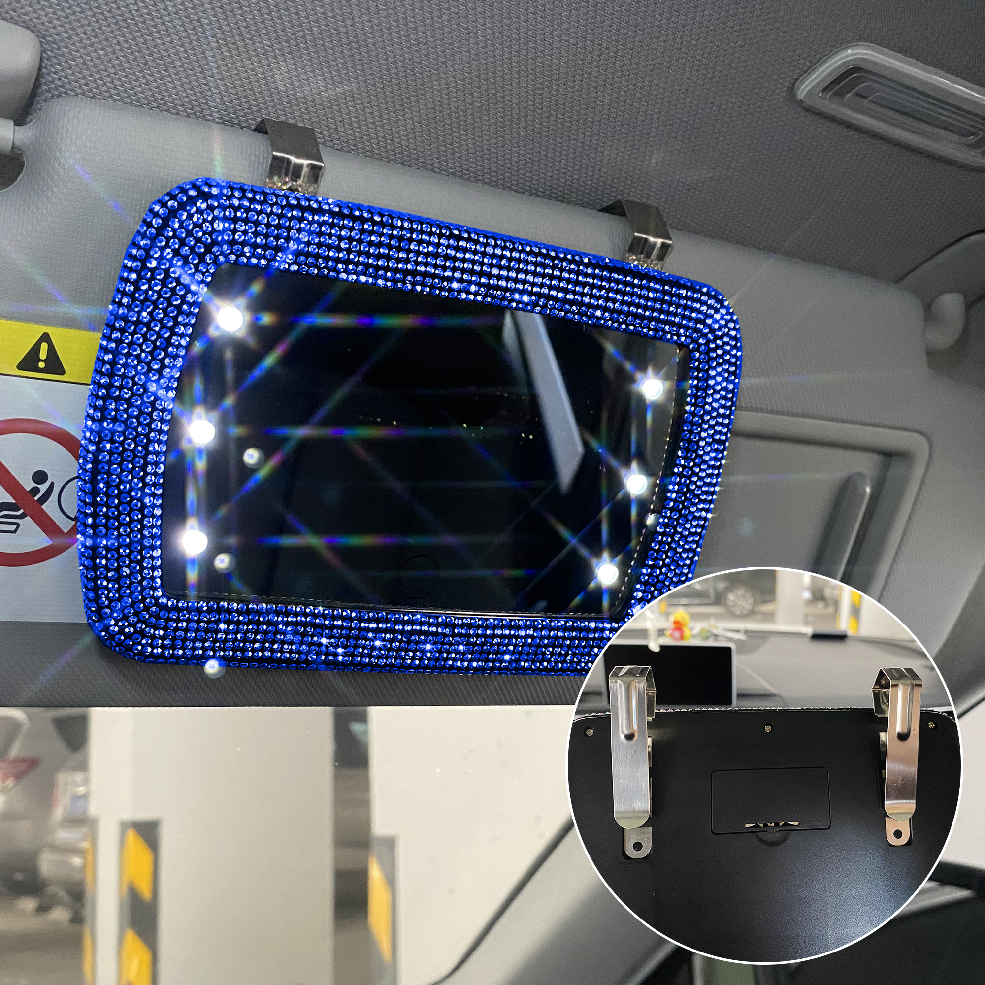 Espejo de maquillaje para Interior de coche con luz LED, visera automática,  espejos cosméticos HD, tocador Universal para coche, parasol, espejo