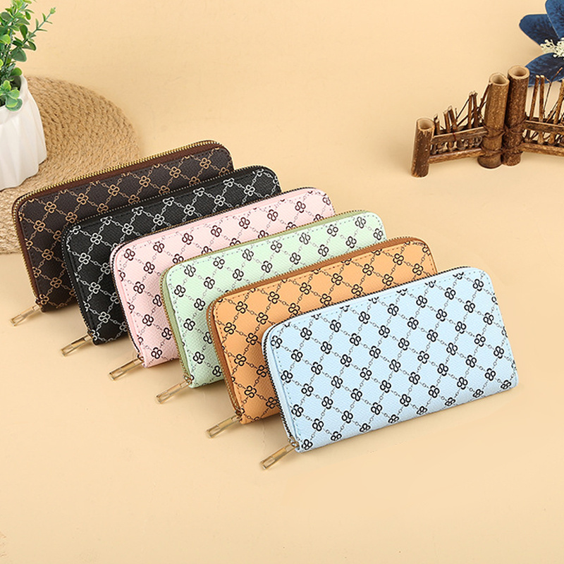 Vintage Geometric Print Long Wallet Zipper Around Credit Card Holder Womens  Clutch Purse Card Organizer, Check Out Today's Deals Now