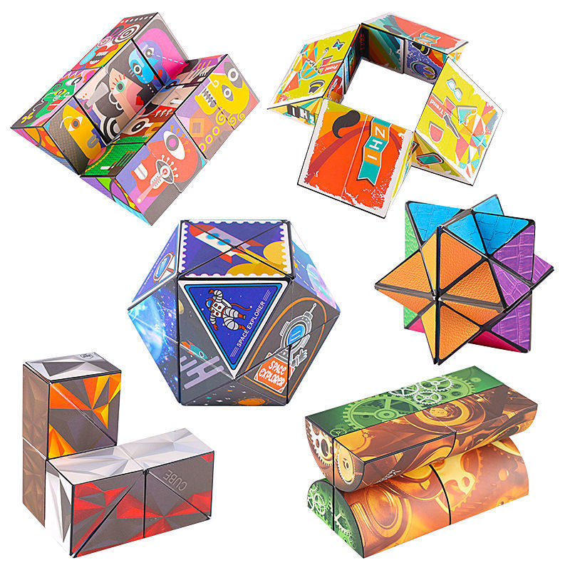 Variety Changeable Magnetic Magic Cube 3D Hand Flip Puzzle Anti Stress Gift  Toys