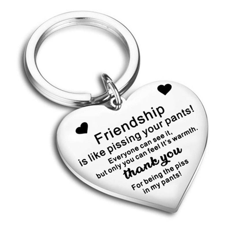 Friendship Is Like Pissing Your Pants Keychain Friendship Funny Key Ring Birthday Graduation Day Gift For Bff