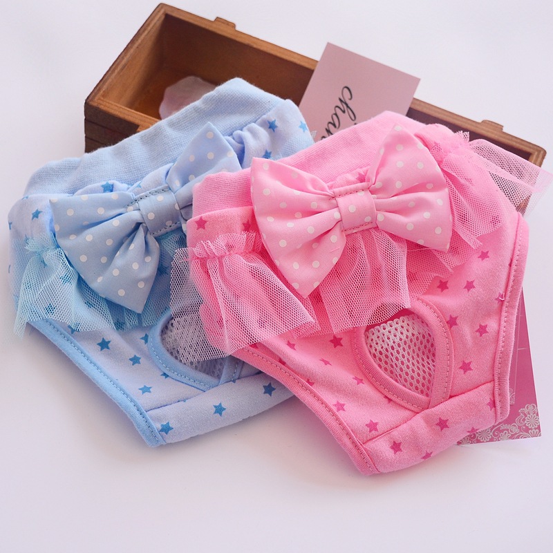 Pet Dog Lace Physiological Pants Diaper Panties Female Puppy Washable  Underwear