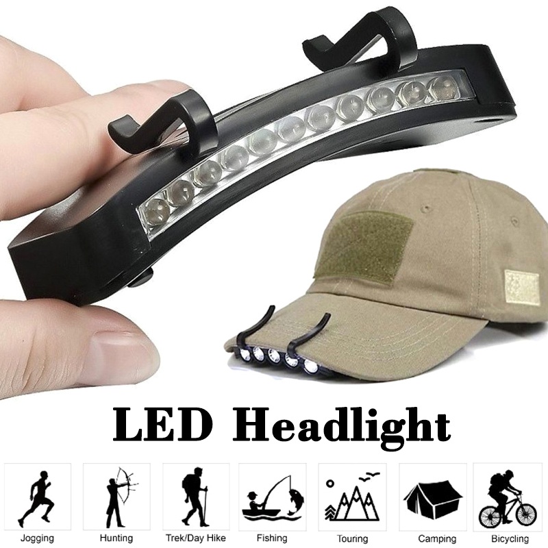 1pc Super Bright Led Energy Saving Headlight Clip On Hat Torch