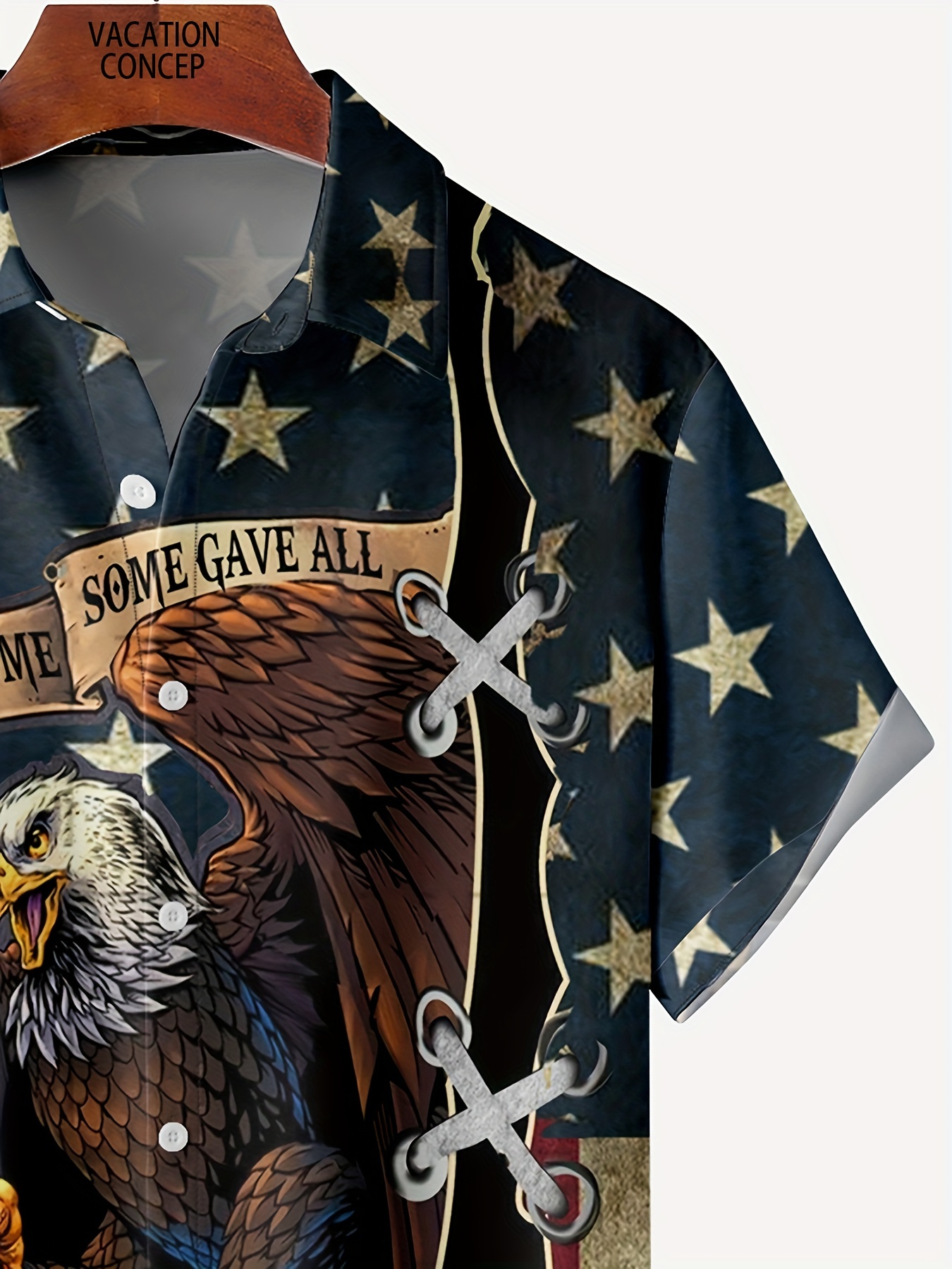 Mens Street Style Shirt With Eagle Us Flag Graphic Print For Summer  Oversized Loose Fit Short Sleeve Shirt For Males Plus Size, High-quality &  Affordable