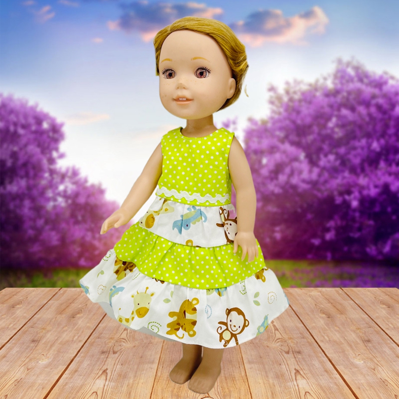 Adorable 18 Doll Dress Little Fox Green Fashion Outfit For - Temu