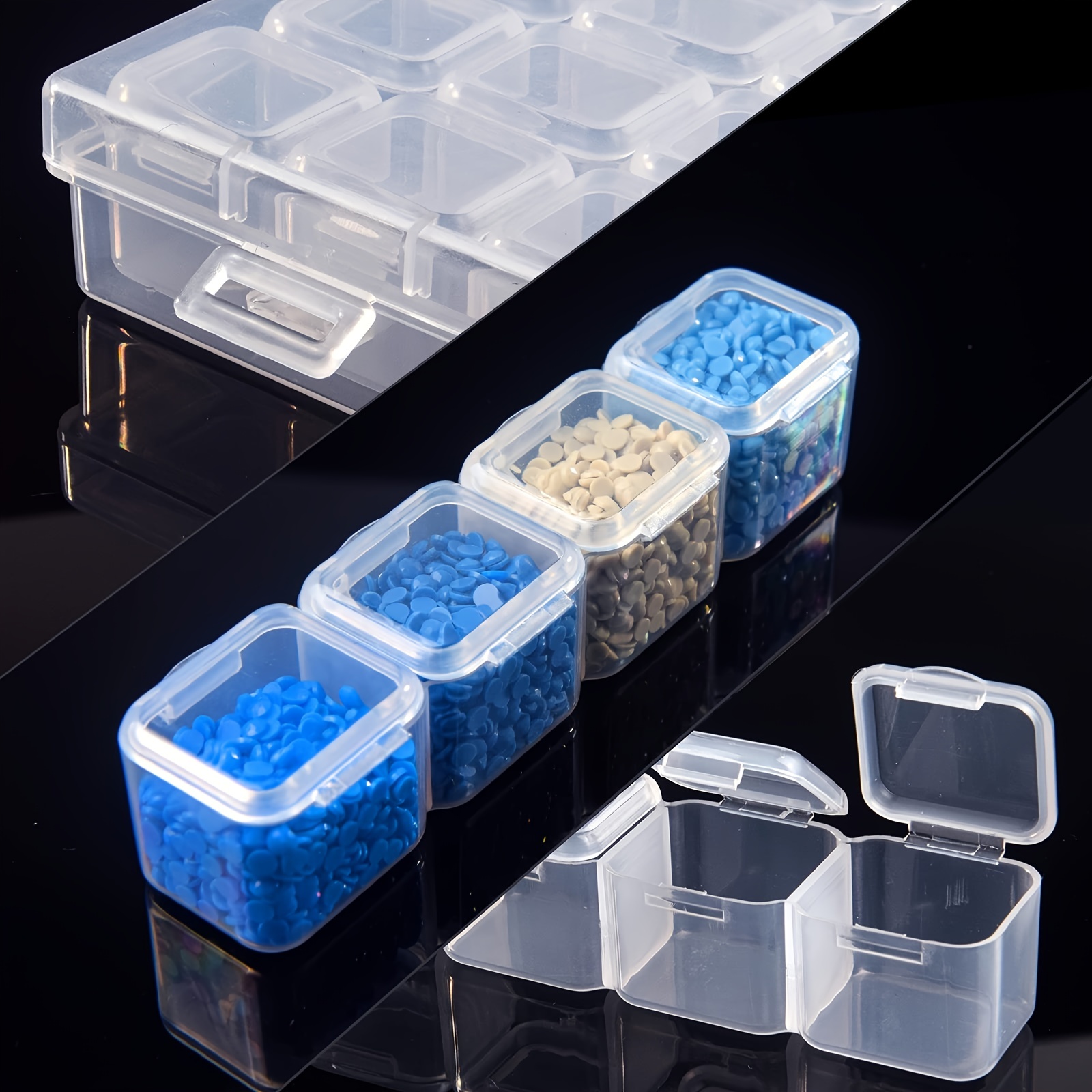 1pc Plastic Diamond Painting Storage Box, Clear Diamond Painting Organizer  Box