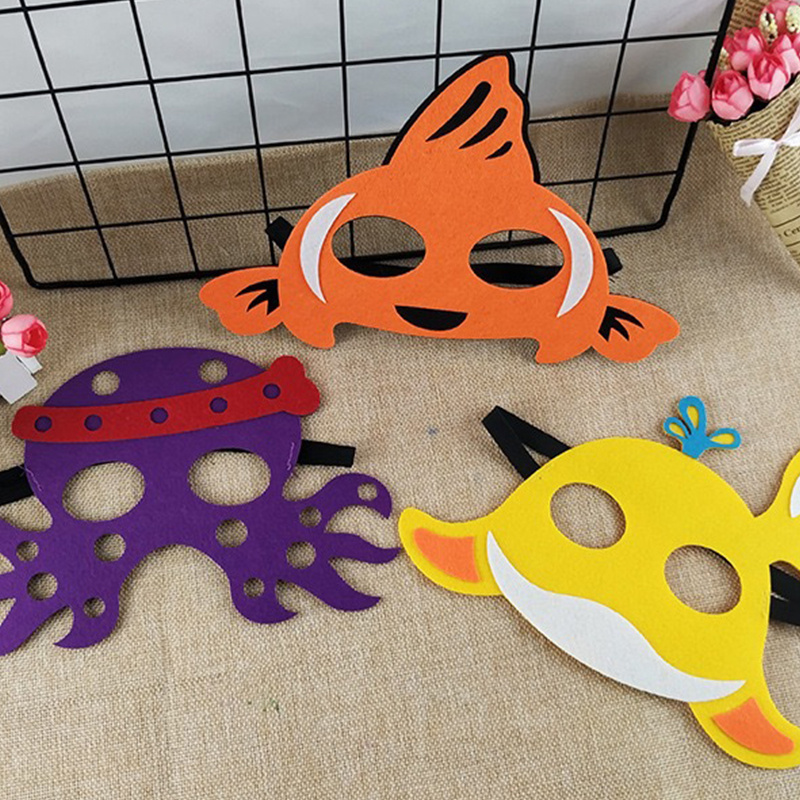 Máscaras de fieltro de animales del océano, máscaras de animales marinos  para cumpleaños con temática de Halloween, suministros de fiesta de  disfraces
