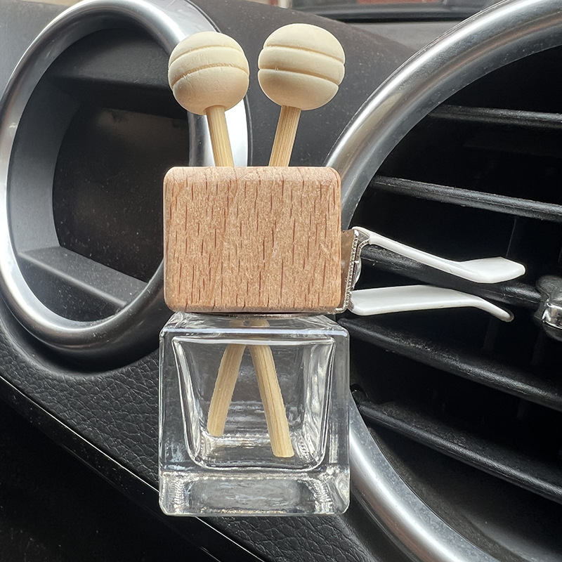 Car Fragrance Empty Glass Bottle Mouth Clip Car Air Freshener Bottle  Perfume Clip Air Vent Outlet Aroma Essential Oils Diffuser